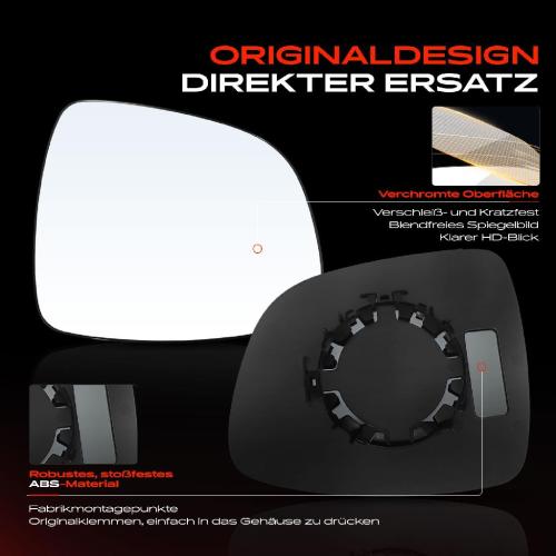 1x Spiegelglas Außenspiegel rechts für Fiat Sedici 189 Suzuki SX4 Stufenheck EY GY GY RW Bild 1x Spiegelglas Außenspiegel rechts für Fiat Sedici 189 Suzuki SX4 Stufenheck EY GY GY RW