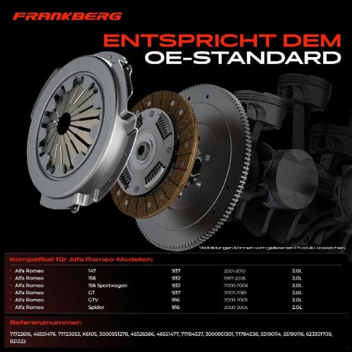 1x Kupplungssatz für Alfa Romeo 147 937 156 932 156 Sportwagon GT 937 GTV 916 Spider 2.0L Bild 1x Kupplungssatz für Alfa Romeo 147 937 156 932 156 Sportwagon GT 937 GTV 916 Spider 2.0L