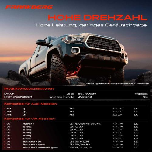 Frankberg 1x Servopumpe hydraulisch für Audi Q7 4LB VW Touareg Multivan V Transporter Bild Frankberg 1x Servopumpe hydraulisch für Audi Q7 4LB VW Touareg Multivan V Transporter