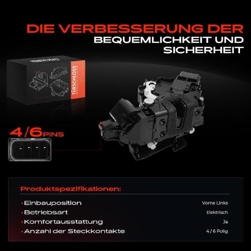 1x Türschloss Vorne Links für Volvo C30 S40 II S80 V50 V70 III Kasten/Kombi XC60 I Van XC70 Bild 1x Türschloss Vorne Links für Volvo C30 S40 II S80 V50 V70 III Kasten/Kombi XC60 I Van XC70