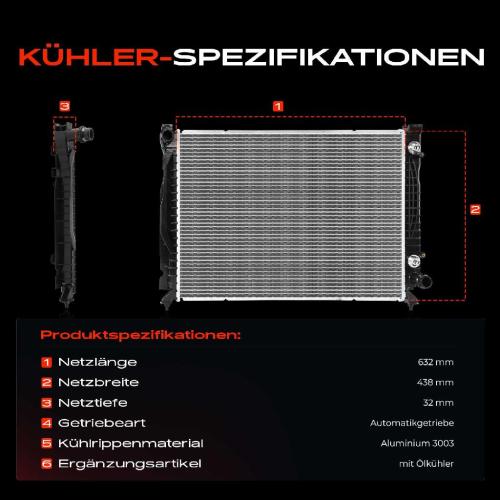 Frankberg 1x Kühler Wasserkühler Motorkühler für Audi A6 Avant 4B2 C5 4B5 2.7L 1997-2005 Bild Frankberg 1x Kühler Wasserkühler Motorkühler für Audi A6 Avant 4B2 C5 4B5 2.7L 1997-2005