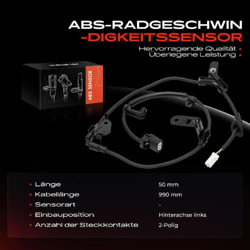 1x ABS Sensor Hinterachse links für Toyota Corolla Kombi Stufenheck Verso 2.0L 1.6L 1.8L 2001-2007 Bild 1x ABS Sensor Hinterachse links für Toyota Corolla Kombi Stufenheck Verso 2.0L 1.6L 1.8L 2001-2007