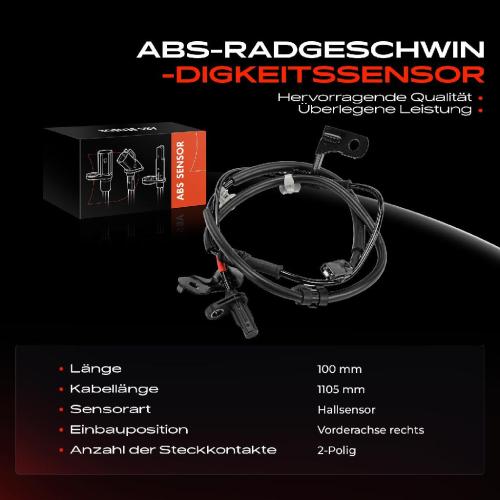 Frankberg 1x ABS Sensor Vorderachse rechts für KIA Sorento III UM 2.0L 2.2L 2.4L 3.3L 3.5L 2015-2020 Bild Frankberg 1x ABS Sensor Vorderachse rechts für KIA Sorento III UM 2.0L 2.2L 2.4L 3.3L 3.5L 2015-2020