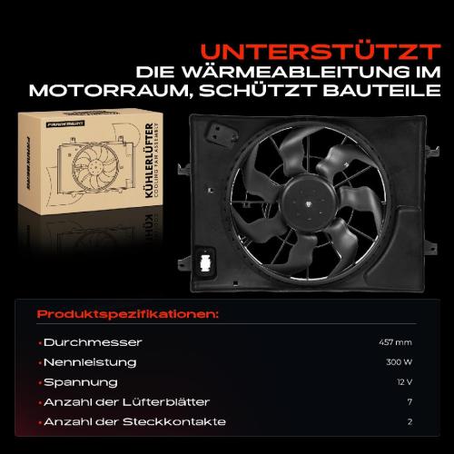 Frankberg 1x Motorkühller Einfachlüfter mit Kühlerlüfterrahmen Hyundai Tucson Kasten/SUV JM 2.0L Bj ab 2009 Bild Frankberg 1x Motorkühller Einfachlüfter mit Kühlerlüfterrahmen Hyundai Tucson Kasten/SUV JM 2.0L Bj ab 2009