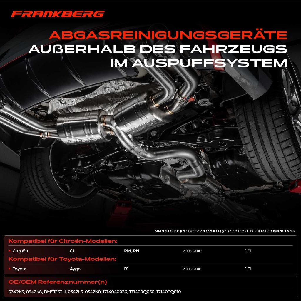 1x Krümmerkatalysator für Citroën C1 PM PN Toyota Aygo KGB1 WNB1 1.0L 2005-2010