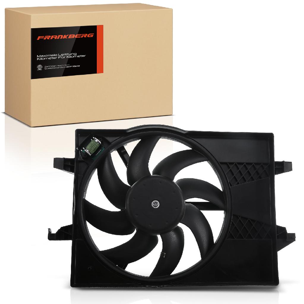 Frankberg 1x Motorkühller Einfachlüfter mit Kühlerlüfterrahmen Ford Fiesta V JH JD Fusion JU Mazda 2 DY