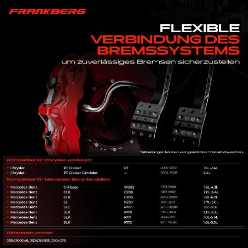 2x Bremsschlauch Bremsschläuche Vorne für Mercedes-Benz W202 W203 W204 C208 C209 W210 B906 Bild 2x Bremsschlauch Bremsschläuche Vorne für Mercedes-Benz W202 W203 W204 C208 C209 W210 B906