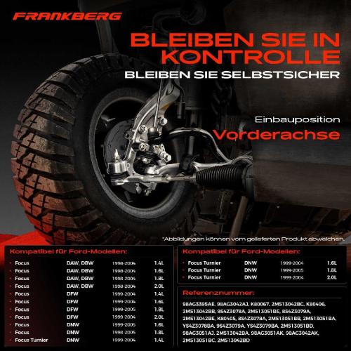 1x Querlenker Satz Vorderachse für Ford Focus Kasten/Kombi Stufenheck Turnier 1.4L 1.6L 1.8L 2.0L 1998-2005 Bild 1x Querlenker Satz Vorderachse für Ford Focus Kasten/Kombi Stufenheck Turnier 1.4L 1.6L 1.8L 2.0L 1998-2005
