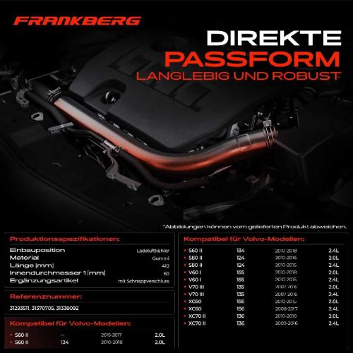 1x Kühlerschlauch Turboschlauch für Volvo S60 II 134 S80 II 124 V60 I 155 V70 III 135 XC60 156 XC70 II 136 Bild 1x Kühlerschlauch Turboschlauch für Volvo S60 II 134 S80 II 124 V60 I 155 V70 III 135 XC60 156 XC70 II 136