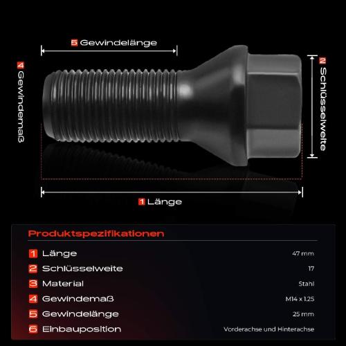 20x Radschraube für BMW F20 F21 F30 F31 F11 X3 X4 X5 X6 MINI F56-F61 Bild 20x Radschraube für BMW F20 F21 F30 F31 F11 X3 X4 X5 X6 MINI F56-F61