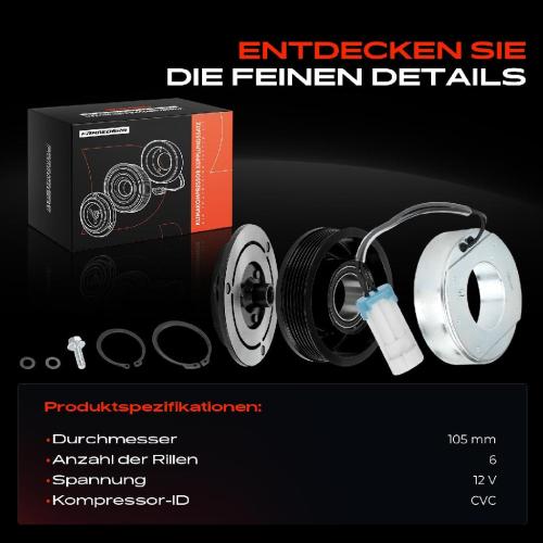 1x Magnetkupplung Klimakompressor für Opel Astra H A04 L07 Zafira B 1.7L Bild 1x Magnetkupplung Klimakompressor für Opel Astra H A04 L07 Zafira B 1.7L