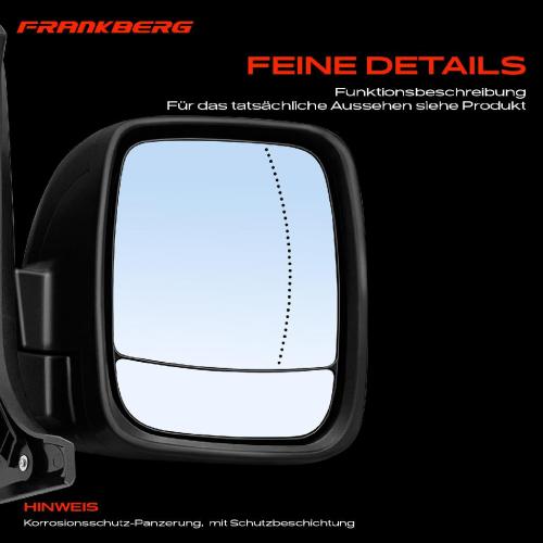 Frankberg 1x Außenspiegel Rechts für Opel Vivaro Combi Pritsche/Fahrgestell Fiat Nissan Renault Bild Frankberg 1x Außenspiegel Rechts für Opel Vivaro Combi Pritsche/Fahrgestell Fiat Nissan Renault