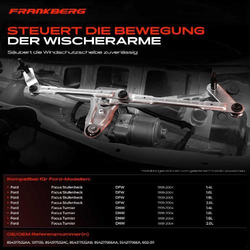 1x Wischergestänge Vorne für Ford Focus DAW DBW DFW DNW 1998-2005 Bild 1x Wischergestänge Vorne für Ford Focus DAW DBW DFW DNW 1998-2005