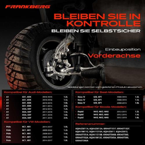 1x Querlenker Satz Vorderachse für VW Polo Audi A1 Sportback Seat Ibiza IV Sportcoupe ST Toledo Skoda Bild 1x Querlenker Satz Vorderachse für VW Polo Audi A1 Sportback Seat Ibiza IV Sportcoupe ST Toledo Skoda