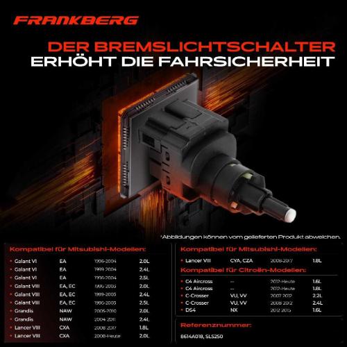 1x Bremslichtschalter für Mitsubishi Lancer VIII Galant Citroën C4 Peugeot 4007 Bild 1x Bremslichtschalter für Mitsubishi Lancer VIII Galant Citroën C4 Peugeot 4007