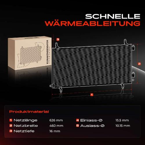 1x Kondensator Klimaanlage für Chrysler 300 C ?? LE LX 2004-2009 2.7L 3.5L 5.7L Bild 1x Kondensator Klimaanlage für Chrysler 300 C ?? LE LX 2004-2009 2.7L 3.5L 5.7L