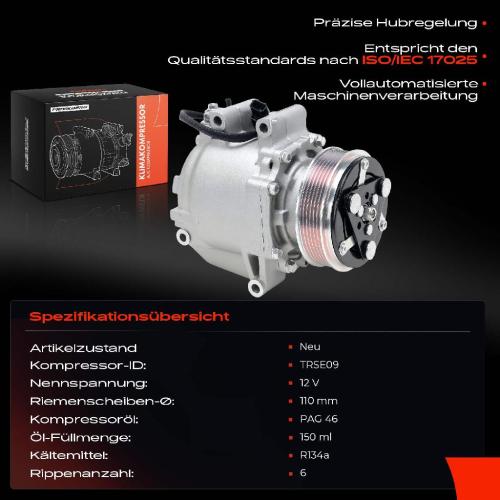 1x Klimakompressor für Honda Civic IX FB FG 1.8L 2012-2016 Bild 1x Klimakompressor für Honda Civic IX FB FG 1.8L 2012-2016