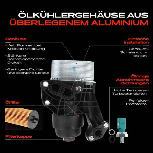 Frankberg 1x ÖlkühlerÖlfilter für VW Golf 7 Passat Audi A3 8V Seat Leon Octavia 1.6L 2.0L Bild Frankberg 1x ÖlkühlerÖlfilter für VW Golf 7 Passat Audi A3 8V Seat Leon Octavia 1.6L 2.0L