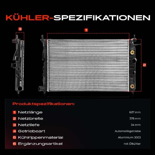 Frankberg 1x Kühler Wasserkühler Motorkühler für Opel Vectra B CC Caravan J96 1995-2003 Bild Frankberg 1x Kühler Wasserkühler Motorkühler für Opel Vectra B CC Caravan J96 1995-2003