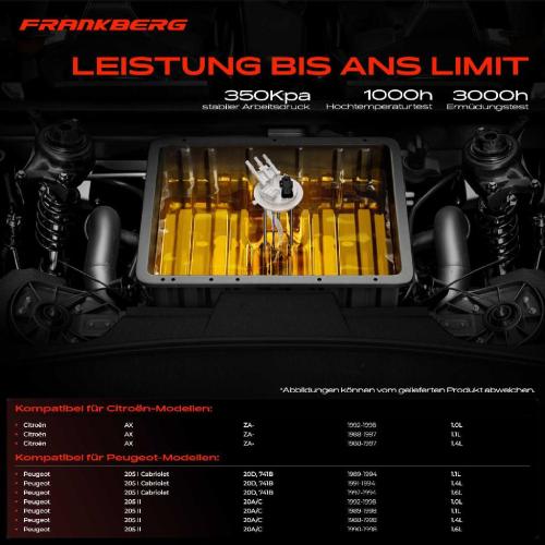 1x Kraftstoffpumpe für Citroën AX Peugeot 205 I Cabriolet II 1.0L 1.1L 1.4L 1.6L 1988-1998 Bild 1x Kraftstoffpumpe für Citroën AX Peugeot 205 I Cabriolet II 1.0L 1.1L 1.4L 1.6L 1988-1998