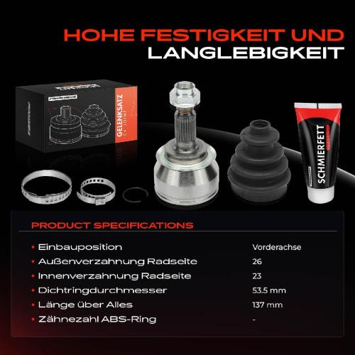Frankberg 1x Antriebswelle Gelenksatz Vorderachse für MINI Mini R50 R53 Cabriolet R52 Cooper One D Bild Frankberg 1x Antriebswelle Gelenksatz Vorderachse für MINI Mini R50 R53 Cabriolet R52 Cooper One D