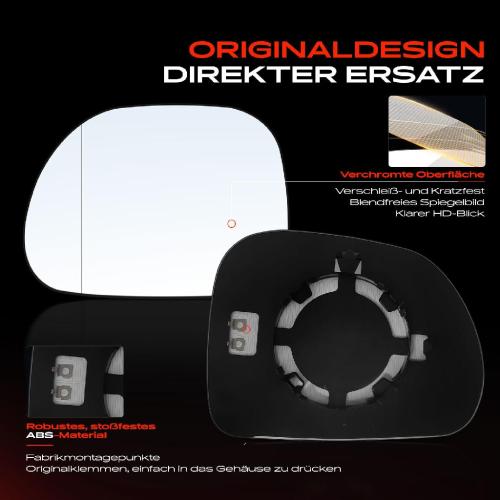 1x Spiegelglas Außenspiegel links für Fiat 500L 351 352 Bj ab 2012 0.9L-1.6L Bild 1x Spiegelglas Außenspiegel links für Fiat 500L 351 352 Bj ab 2012 0.9L-1.6L