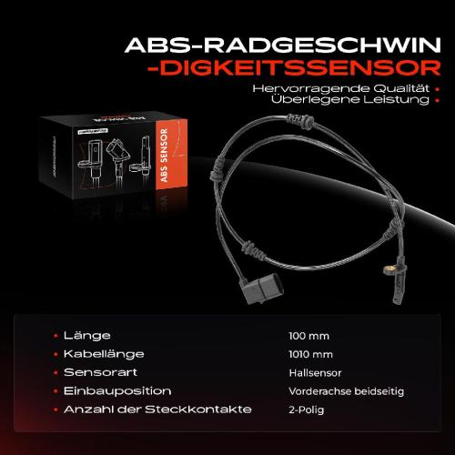 1x ABS Sensor Vorderachse beidseitig für MINI Mini R56 Cabriolet R57 Clubman R55 Clubvan Coupe R58 Roadster R59 Bild 1x ABS Sensor Vorderachse beidseitig für MINI Mini R56 Cabriolet R57 Clubman R55 Clubvan Coupe R58 Roadster R59