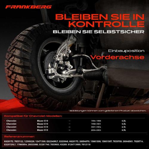 1x Querlenker Satz Vorderachse für Chevrolet Blazer S10 Blazer S10 Pick-up 4.3L 1994-2005 Bild 1x Querlenker Satz Vorderachse für Chevrolet Blazer S10 Blazer S10 Pick-up 4.3L 1994-2005