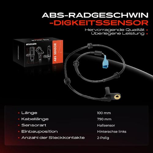 Frankberg 1x ABS Sensor Hinterachse links für Nissan Primera Hatchback Kombi 1.6L 1.8L 1.9L 2.0L 2.2L 2002 Bild Frankberg 1x ABS Sensor Hinterachse links für Nissan Primera Hatchback Kombi 1.6L 1.8L 1.9L 2.0L 2.2L 2002