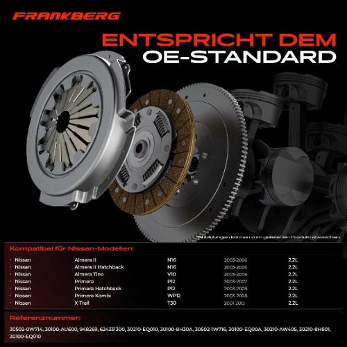 Frankberg 1x Kupplungssatz f r Nissan Almera II N16 Almera II Hatchback Almera Tino V10 Primera P12 Primera Hatchback Bild Frankberg 1x Kupplungssatz f r Nissan Almera II N16 Almera II Hatchback Almera Tino V10 Primera P12 Primera Hatchback