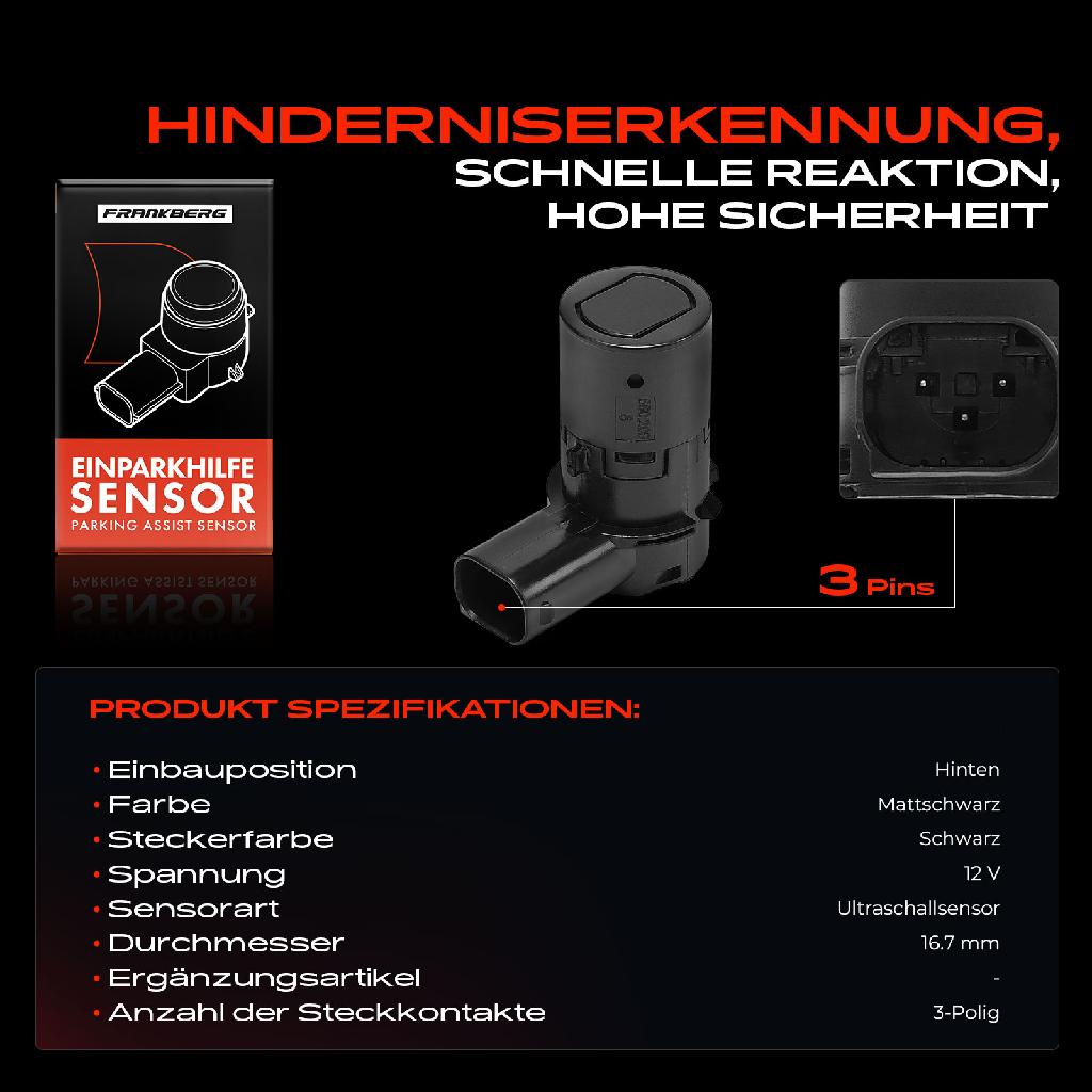 1x Parksensor PDC Sensor Hinten für Volvo 940 960 C70 S40 S60 S70 V50 V70 V90 XC70