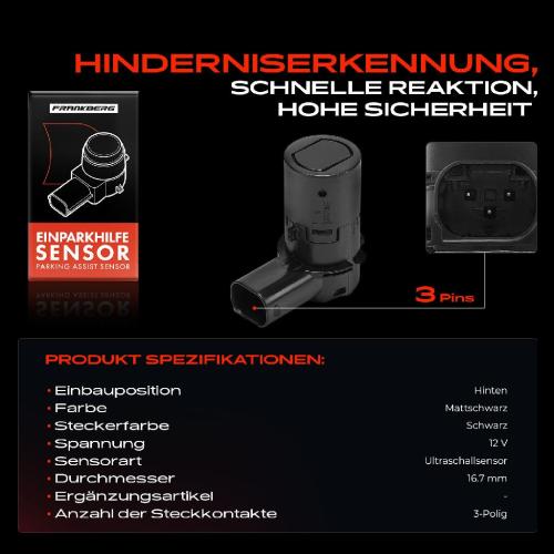 1x Parksensor PDC Sensor Hinten für Volvo 940 960 C70 S40 S60 S70 V50 V70 V90 XC70 Bild 1x Parksensor PDC Sensor Hinten für Volvo 940 960 C70 S40 S60 S70 V50 V70 V90 XC70
