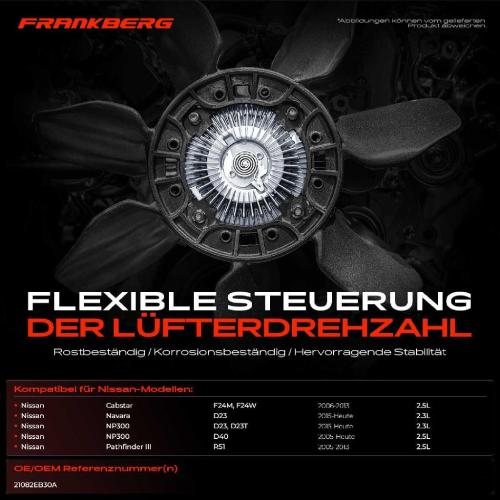 Frankberg 1x Lüfterkupplung Kühlerlüfte für Nissan NP300 D40 Pathfinder III R51 Cabstar F24M Bild Frankberg 1x Lüfterkupplung Kühlerlüfte für Nissan NP300 D40 Pathfinder III R51 Cabstar F24M