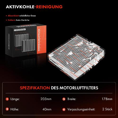 2x Innenraumfilter Aktivkohle für Mitsubishi Colt 6 Z2A Smart Forfour 454 Bild 2x Innenraumfilter Aktivkohle für Mitsubishi Colt 6 Z2A Smart Forfour 454