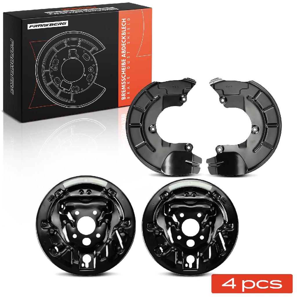 Frankberg 4x Ankerblech Bremsscheibe Vorne und Hinten für VW Polo 6C1 6R1 Skoda Roomster 5J