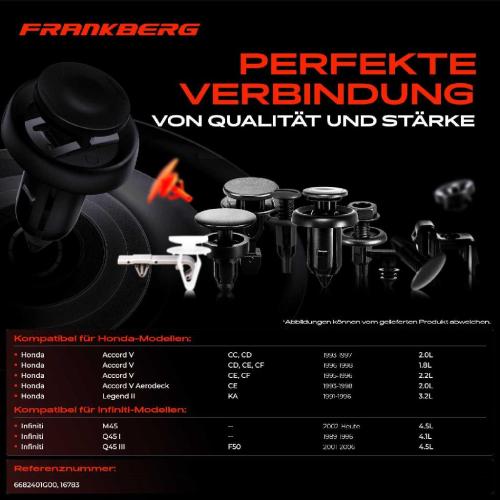 Frankberg 20x Befestigungsclips Verkleidung für Honda Nissan Mitsubishi Suzuki Toyota Bild Frankberg 20x Befestigungsclips Verkleidung für Honda Nissan Mitsubishi Suzuki Toyota