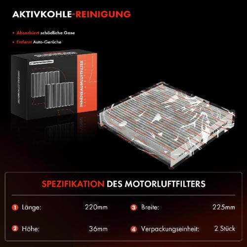 Frankberg 2x Innenraumfilter Aktivkohle für Citroën Berlingo Peugeot Partner Bild Frankberg 2x Innenraumfilter Aktivkohle für Citroën Berlingo Peugeot Partner