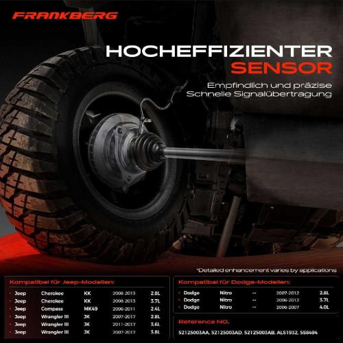 1x ABS Sensor Hinterachse beidseitig für Dodge Nitro Jeep Cherokee Compass Wrangler III 2.8L 3.7L 2006-2017 Bild 1x ABS Sensor Hinterachse beidseitig für Dodge Nitro Jeep Cherokee Compass Wrangler III 2.8L 3.7L 2006-2017