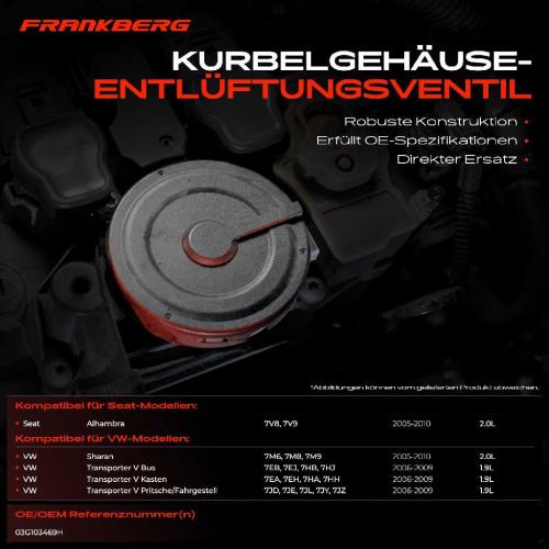 1x Ventil Kurbelgehäusentlüftung für VW Multivan 7E Sharan 7M T5 7E Seat Alhambra Bild 1x Ventil Kurbelgehäusentlüftung für VW Multivan 7E Sharan 7M T5 7E Seat Alhambra