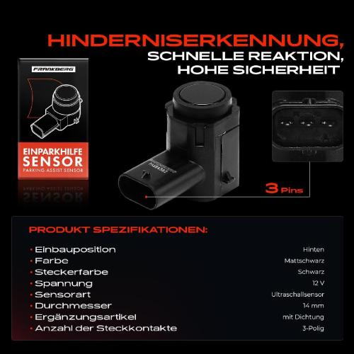 1x Parksensor PDC Sensor Hinten für Nissan Micra K12 Qashqai J10 JJ10E NJ10 Bild 1x Parksensor PDC Sensor Hinten für Nissan Micra K12 Qashqai J10 JJ10E NJ10