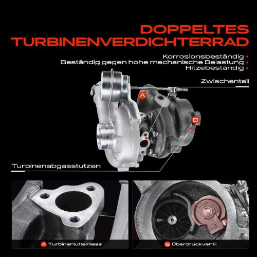 1x Abgasturbolader für Audi A3 8L1 TT 8N3 TT Roadster 8N9 Seat Leon 1M1 1.8L 1998-2006 Bild 1x Abgasturbolader für Audi A3 8L1 TT 8N3 TT Roadster 8N9 Seat Leon 1M1 1.8L 1998-2006