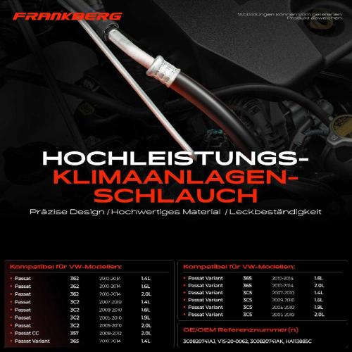 1x Hochdruckleitung Klimaanlage für VW Passat 3C2 Passat Variant 3C5 Bild 1x Hochdruckleitung Klimaanlage für VW Passat 3C2 Passat Variant 3C5