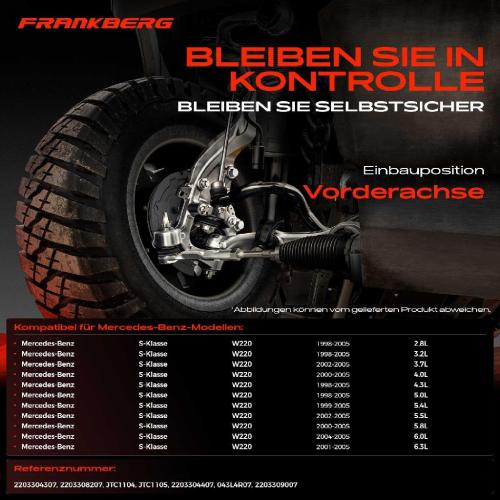 1x Querlenker Satz Vorderachse für Mercedes-Benz S-Klasse V220 W220 1998-2005 Bild 1x Querlenker Satz Vorderachse für Mercedes-Benz S-Klasse V220 W220 1998-2005