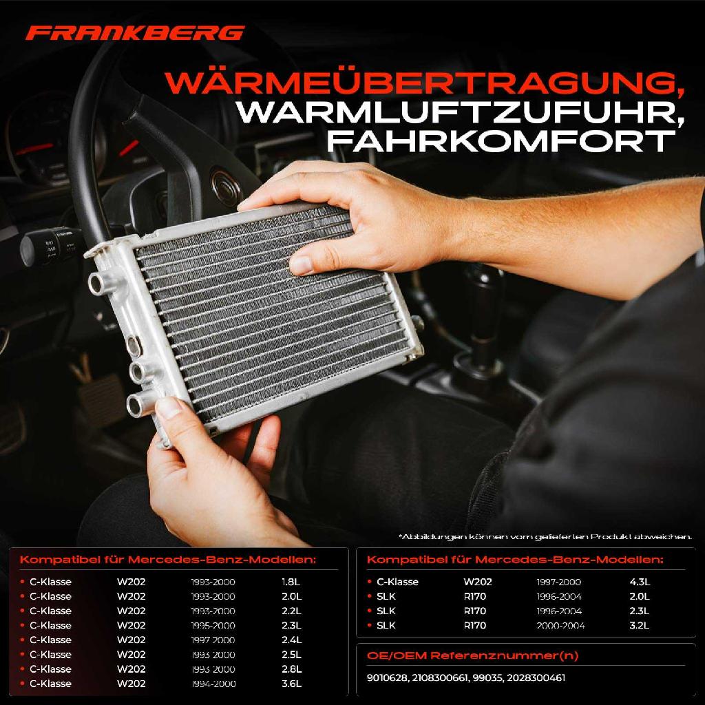 1x Wärmetauscher Innenraumheizung für Mercedes-Benz C-Klasse W202 SLK R170 1.8L-4.3L