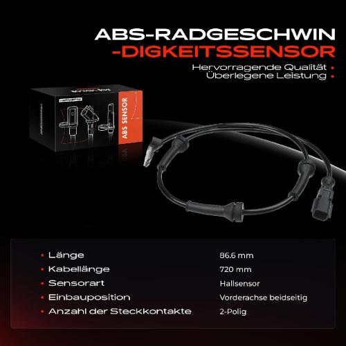 Frankberg 1x ABS Sensor Vorderachse beidseitig f r Renault Grand Sc nic II Megane Coup -Cabriolet Kombi Stufenheck Bild Frankberg 1x ABS Sensor Vorderachse beidseitig f r Renault Grand Sc nic II Megane Coup -Cabriolet Kombi Stufenheck