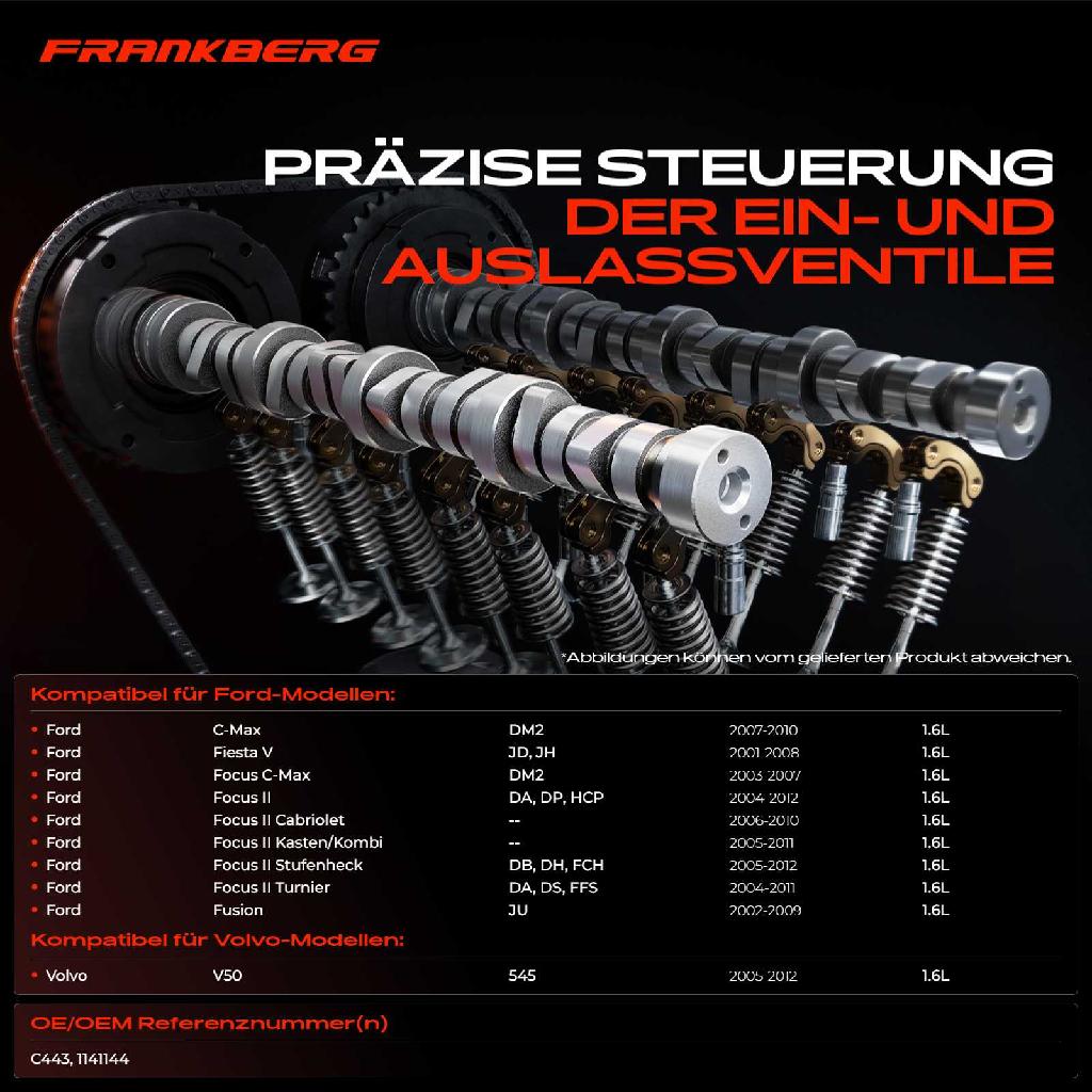 1x Nockenwelle für Ford Focus 2003-2012 Fiesta C-Max Fusion Volvo V50 MW 1.6L