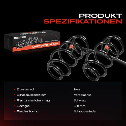 2x Fahrwerksfeder Vorderachse für Audi A1 8X1 8XK 8XA Seat Ibiza IV 6J1 6P1 6J5 6P5 6J8 6P8 Bild 2x Fahrwerksfeder Vorderachse für Audi A1 8X1 8XK 8XA Seat Ibiza IV 6J1 6P1 6J5 6P5 6J8 6P8
