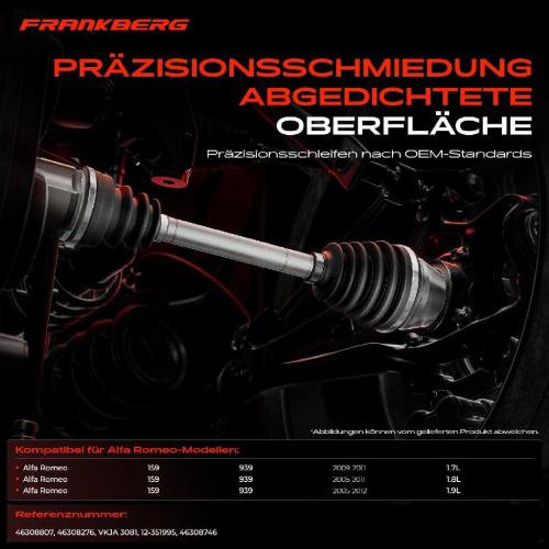1x Antriebswelle Gelenksatz Vorderachse für Alfa Romeo 159 Sportwagon 939 1.8L Bild 1x Antriebswelle Gelenksatz Vorderachse für Alfa Romeo 159 Sportwagon 939 1.8L
