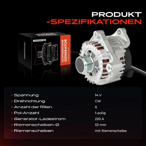 1x Lichtmaschine Generator für BMW X3 F25 F26 5er F10 F07 F11 7er F01 F02 F06 Bild 1x Lichtmaschine Generator für BMW X3 F25 F26 5er F10 F07 F11 7er F01 F02 F06
