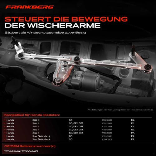 1x Wischergestänge Vorne für Honda Jazz II GD GE2 GE3 Stufenheck Bild 1x Wischergestänge Vorne für Honda Jazz II GD GE2 GE3 Stufenheck